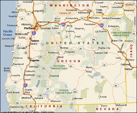 Oregon Map And Oregon Satellite Images