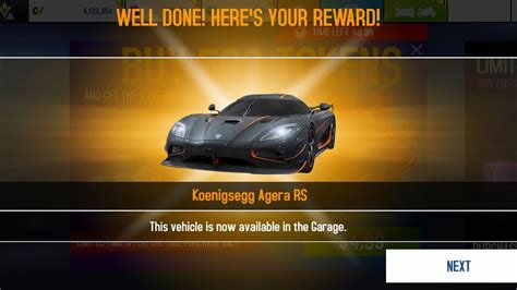 Asphalt 8 Anniversary Deal Unlock Koenigsegg Agera RS My Car No 296