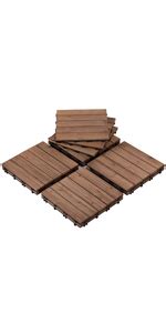 Amazon Topeakmart 27 Pack 12 X 12in Brown Patio Deck Tiles