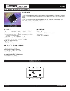 PLC03 6 Datasheet PDF ProTek Devices HIGH POWER STEERING DIODE TVS