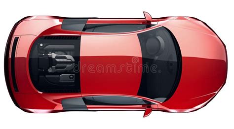 Red sports car - top view stock illustration. Illustration of ...