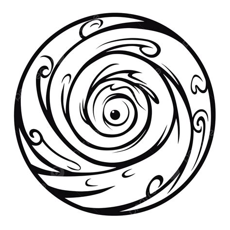 Black And White Swirled Logo Outline Sketch Drawing Vector Cyclone Drawing Cyclone Outline