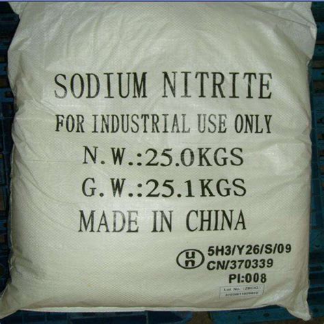 Sodium Nitrite 99 Powder Nano2 Industry Grade China Sodium Nitrite And Sodium Nitrate