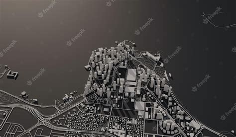 Premium Photo | Doha Qatar city map aerial view minimal design 3D Rendering