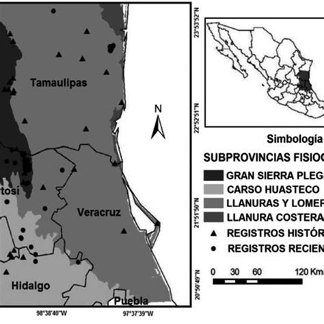 Mapa Del Rea De Estudio Donde Se Muestra Los Estados Y La Localizaci N