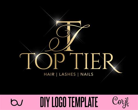 DIY Gold Logo Template, Top Tier Logo Design, Gold Foil Logo Template ...