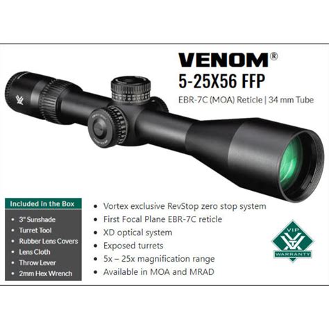 Vortex Venom 5 25x56 FFP EBR 7C MOA 34mm Shooters Shed