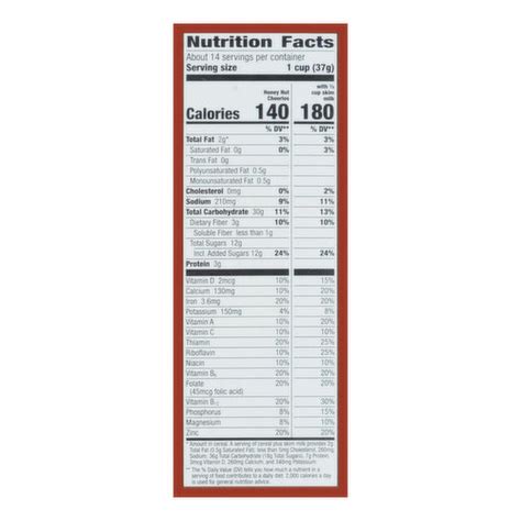 Honey Nut Cheerios Nutrition Facts Label | Besto Blog