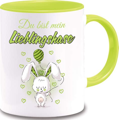 TRIOSK Hasen Tasse Möhre mit Spruch Hase lustig Liebesspruch Ich