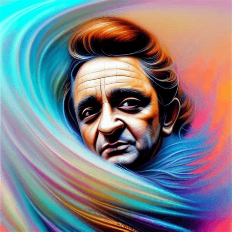 Johnny Cash Whimsical Full Head And Shoulders Portrait Creative Fabrica