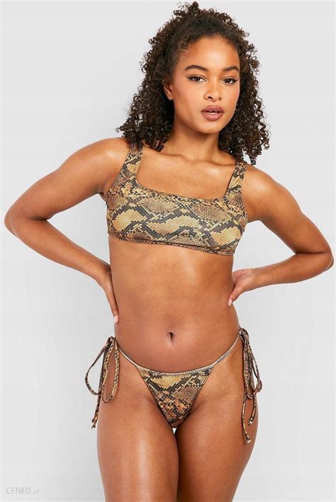 Snake Print Qiw NE7 Boohoo Góra Od Bikini Ceny i opinie Ceneo pl