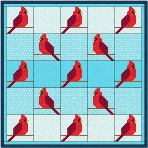 Cardinal Quilt Block Pdf Pattern Etsy