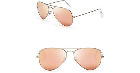 Ray Ban Mirror Aviator Sunglasses 59mm In Silver Matte Silver Lyst