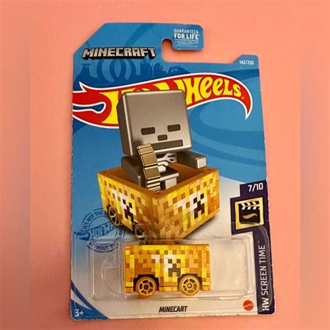 Hot Wheels 2021 HW Screen Time 7 10 Minecraft Yellow Minecart Hot Wheels Minecraft Toys