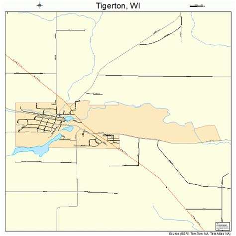 Tigerton Wisconsin Street Map 5579825