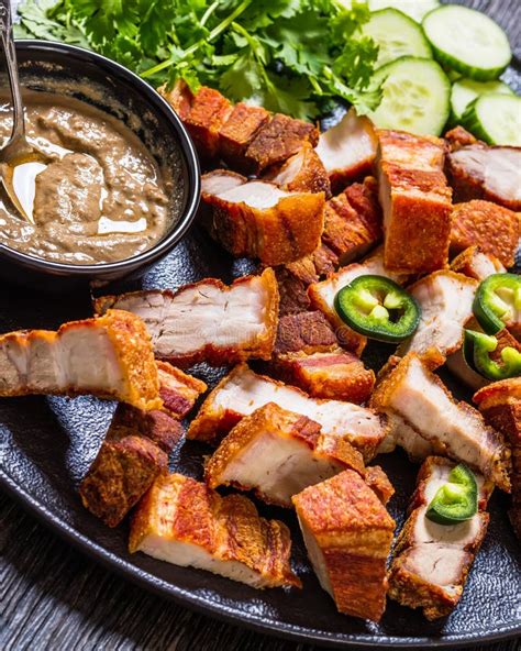 Lechon Kawali Filipino Crispy Fried Pork Belly Stock Photo Image Of