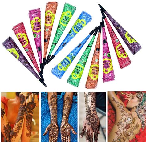 Golecha Multi Color Henna Cones For Mehndimehandi Tattoo Etsy