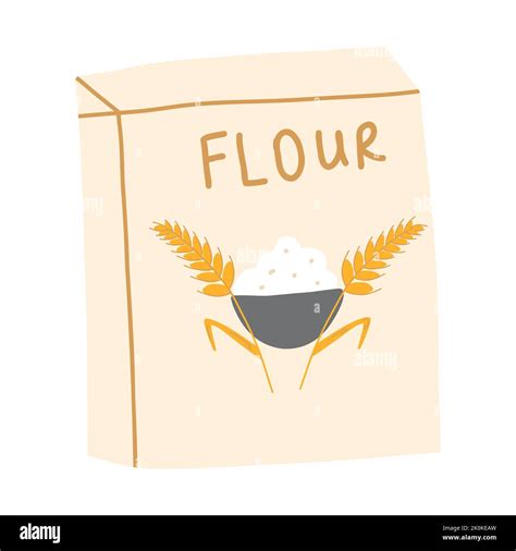 Flour Bag In Cartoon Flat Style Vector Illustration Of Sack Baking