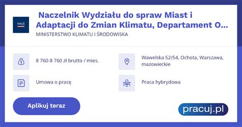 Oferta Pracy Naczelnik Wydzia U Do Spraw Miast I Adaptacji Do Zmian