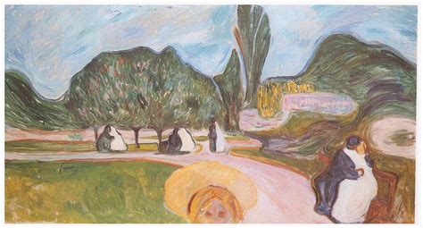 Edvard Munch Kissing Couples In The Park The Linde Frieze Painting By