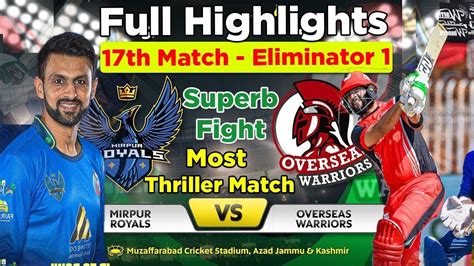 Kpl Eliminator Match Highlights Mirpur Royals Vs Overseas