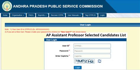 Ap Assistant Professor Selected Candidates List Link Out Psc Ap