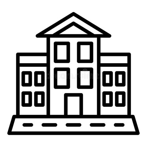 School Building Icon, Outline Style Stock Vector - Illustration of education, museum: 145192850