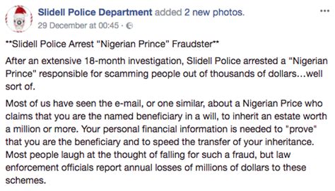 Nigerian Prince Email Scam