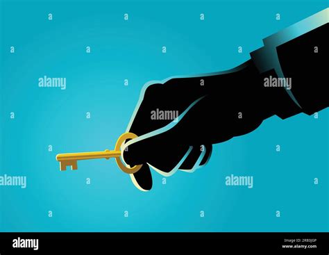 Business Concept Illustration Of A Businessman Hand Holding A Golden