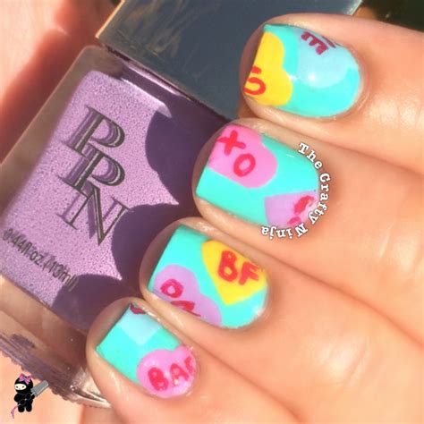 Valentines Candy Heart Nails The Crafty Ninja