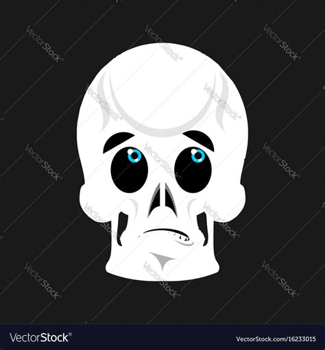 Skull Surprised Emoji Skeleton Head Astonished Vector Image