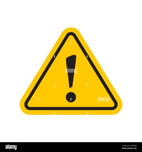 Yellow Hazard Warning Attention Icon With Exclamation Mark Symbol Stock