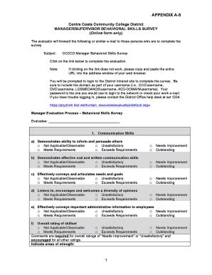 Fillable Online Contracosta Management Evaluation Form Behavioral