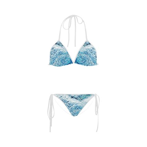Abstract Blue Custom Bikini Swimsuit ID D