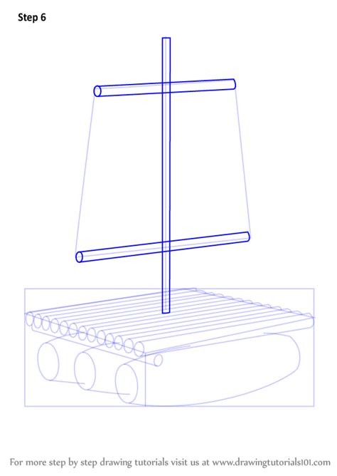 Step By Step How To Draw A Wooden Raft Drawingtutorials