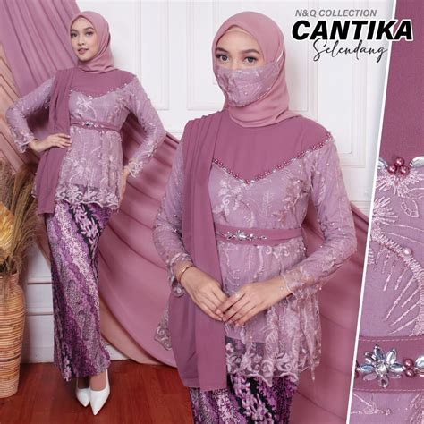 Jual Kebaya Cantika Selendang Kebaya Bahan Tule Tebal Kebaya