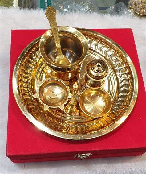 Brass Pooja Thali Set For Temple At Rs Set In Ahmedabad Id