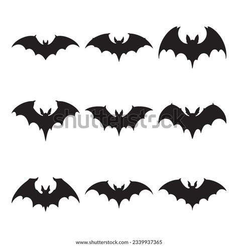 Set Bat Silhouette Vector Stock Vector (Royalty Free) 2339937365 ...