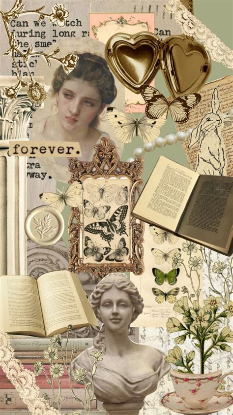 Vintage Collage Moodboard Cute Butterflies Aesthetic In 2024