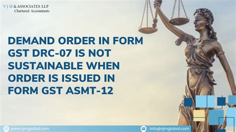 Demand Order In Form GST DRC 07 Is Not Sustainable When Order Is Issued