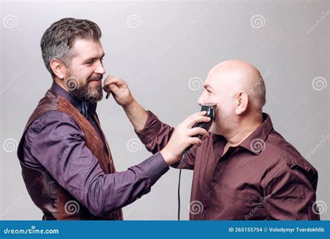 Funny Bearded Man And Senior With Beard Bearded Men Barbershop