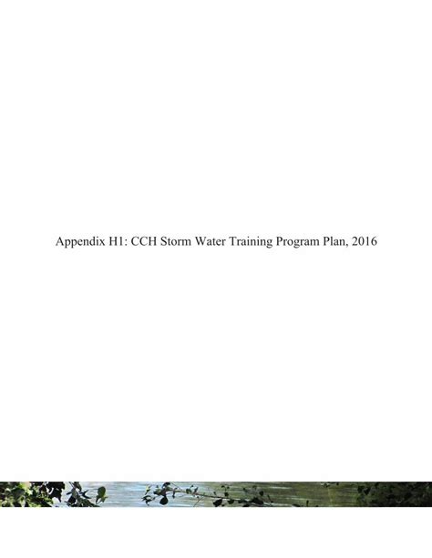 Pdf Appendix H Cch Storm Water Training Program Plan Storm