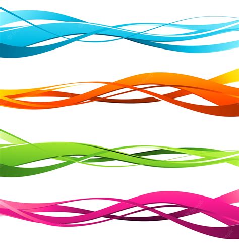 premium vector set  wavy design elements