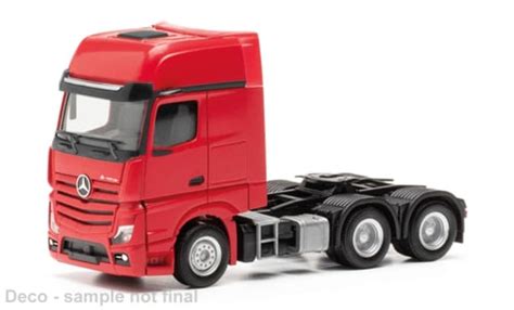 Miniature Mercedes Actros 1 87 Herpa L Gigaspace 6x4 Rouge 1 87