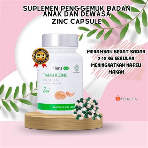 Jual ZINC OBAT PENGGEMUK BADAN DEWASA VITAMIN KAPSUL PENGGEMUK BADAN