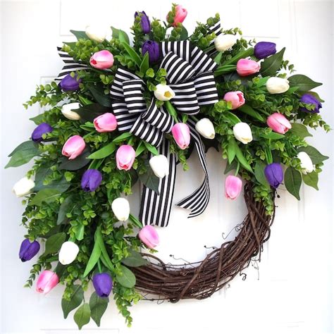 Tulip Wreath Etsy