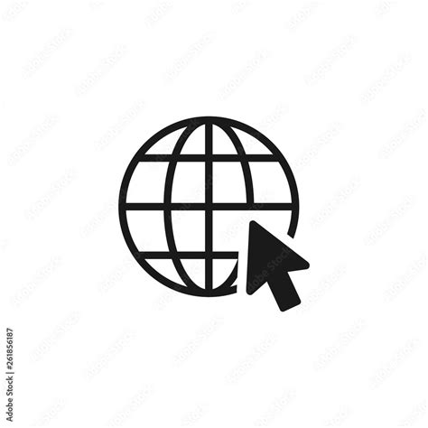 Go to web Icon in trendy flat style isolated on white background. Website pictogram. Internet ...