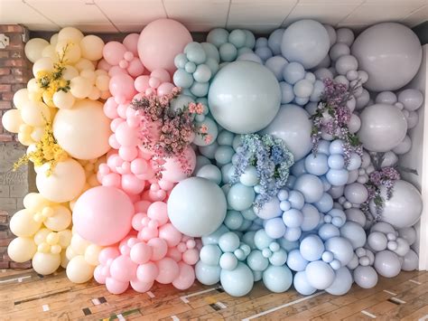 Pastel balloon wall | Pastel balloons, Balloon wall, Balloons