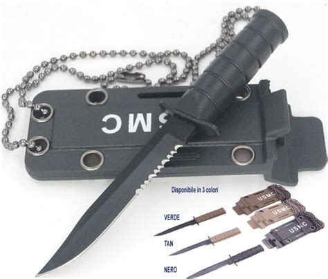 Openland Usmc Mini Neck Knife With Sheath And Chain Outdoor