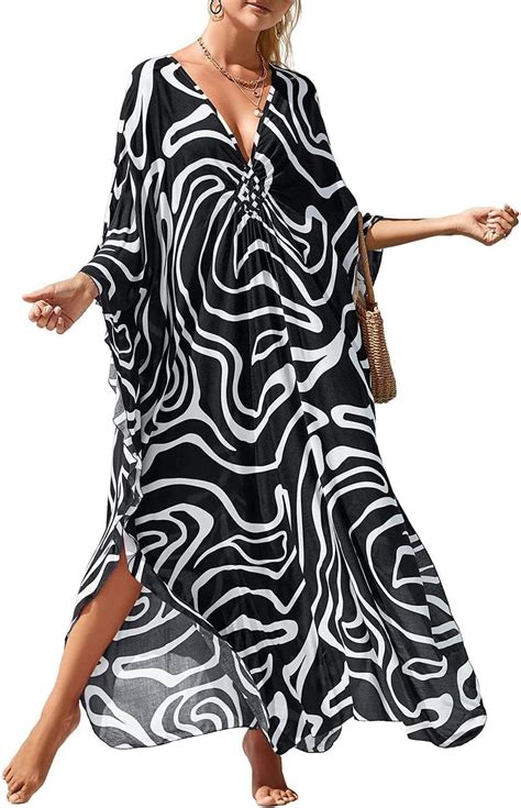 Bsubseach Women Plus Size Caftan Kaftan Dresses Bohemia Swimsuit Cover